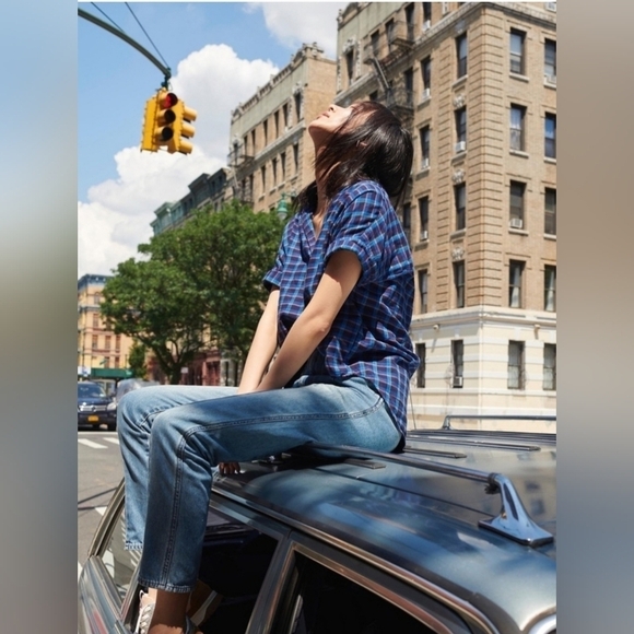 Madewell Double-Faced Park‎ Popover Shirt in Plaid Cotton Size M - Picture 1 of 11